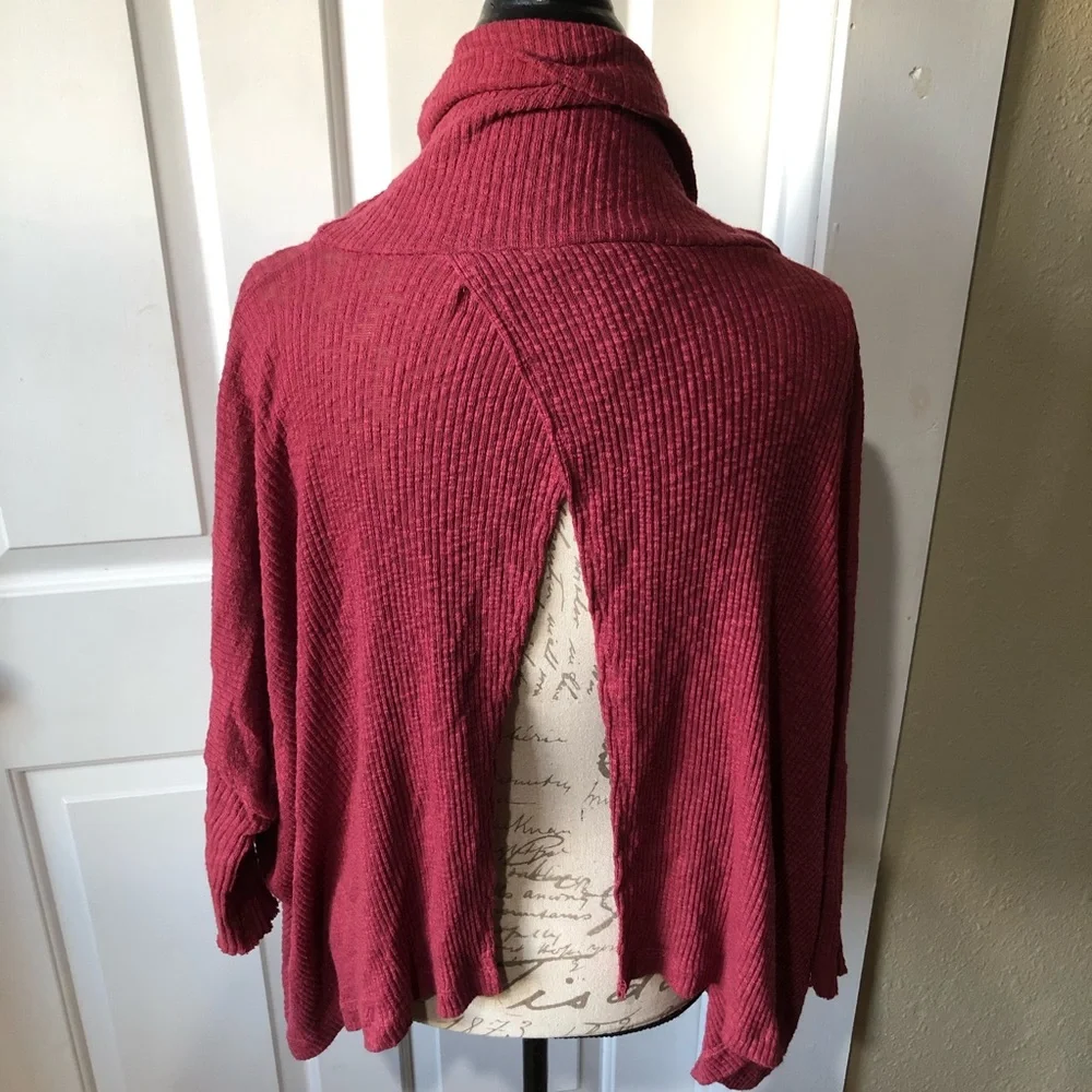 Free People World Traveler Cowl Split Back Sweater